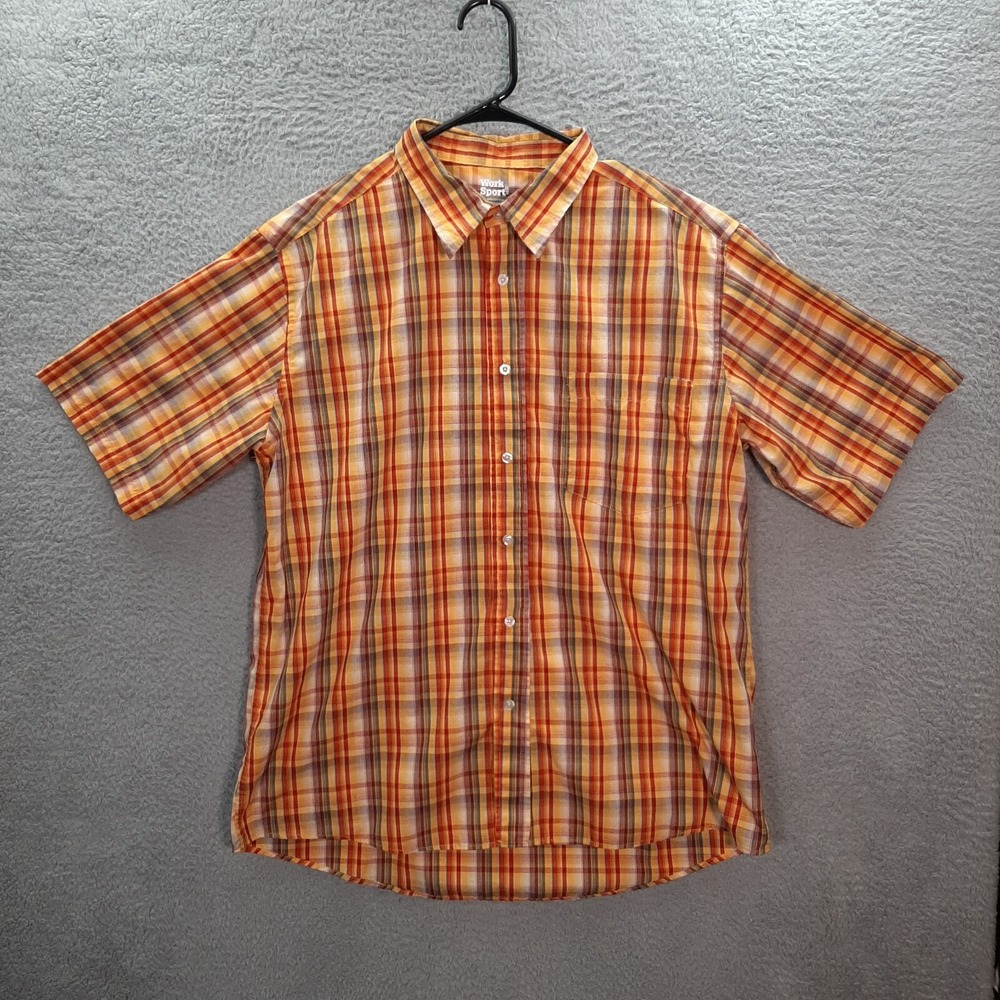 Work N Sport Shirt Adult Large Multicolor Plaid Outdoors Workwear Chore Barn